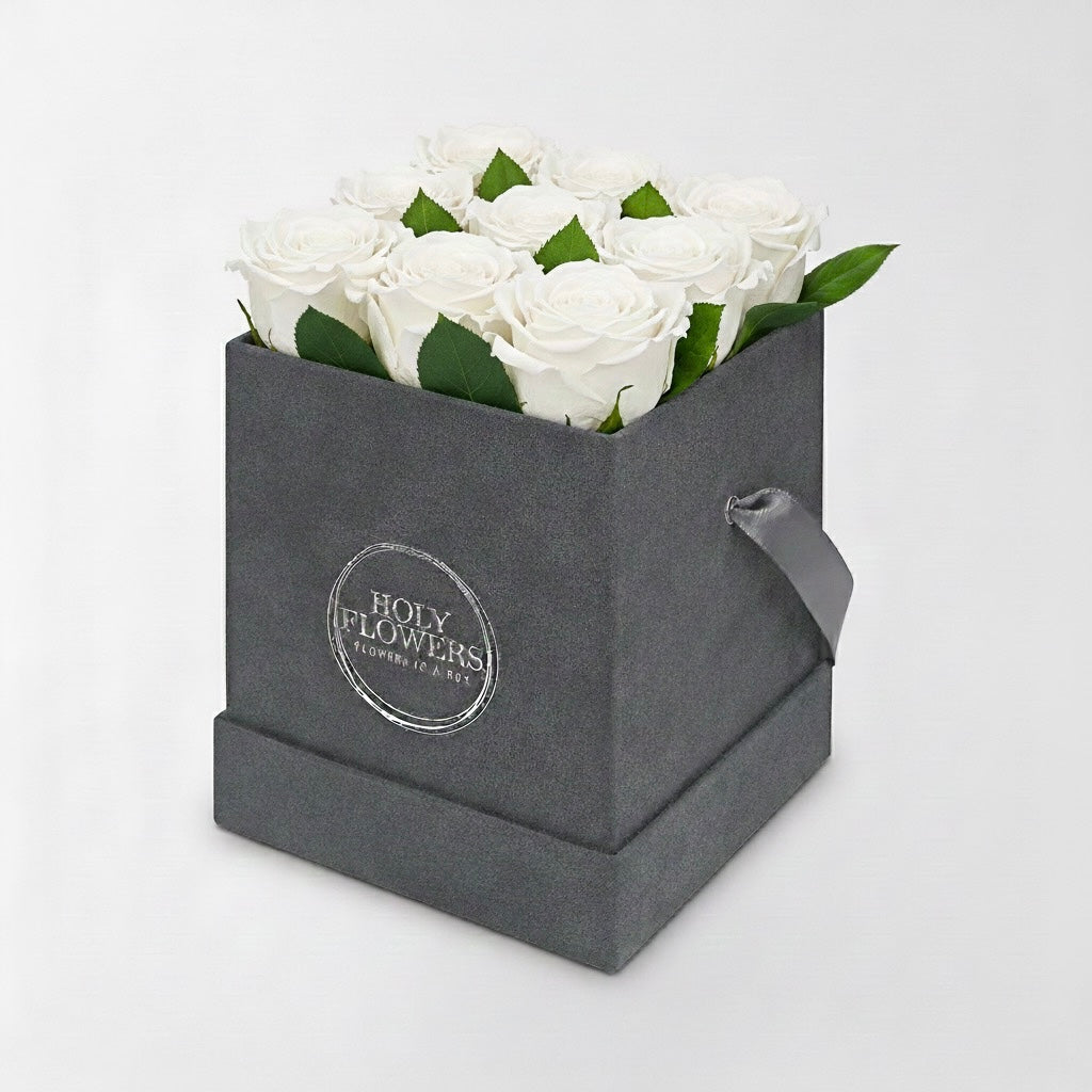 Infinity Rosen | Bouquet Velvet Box eckig | S
