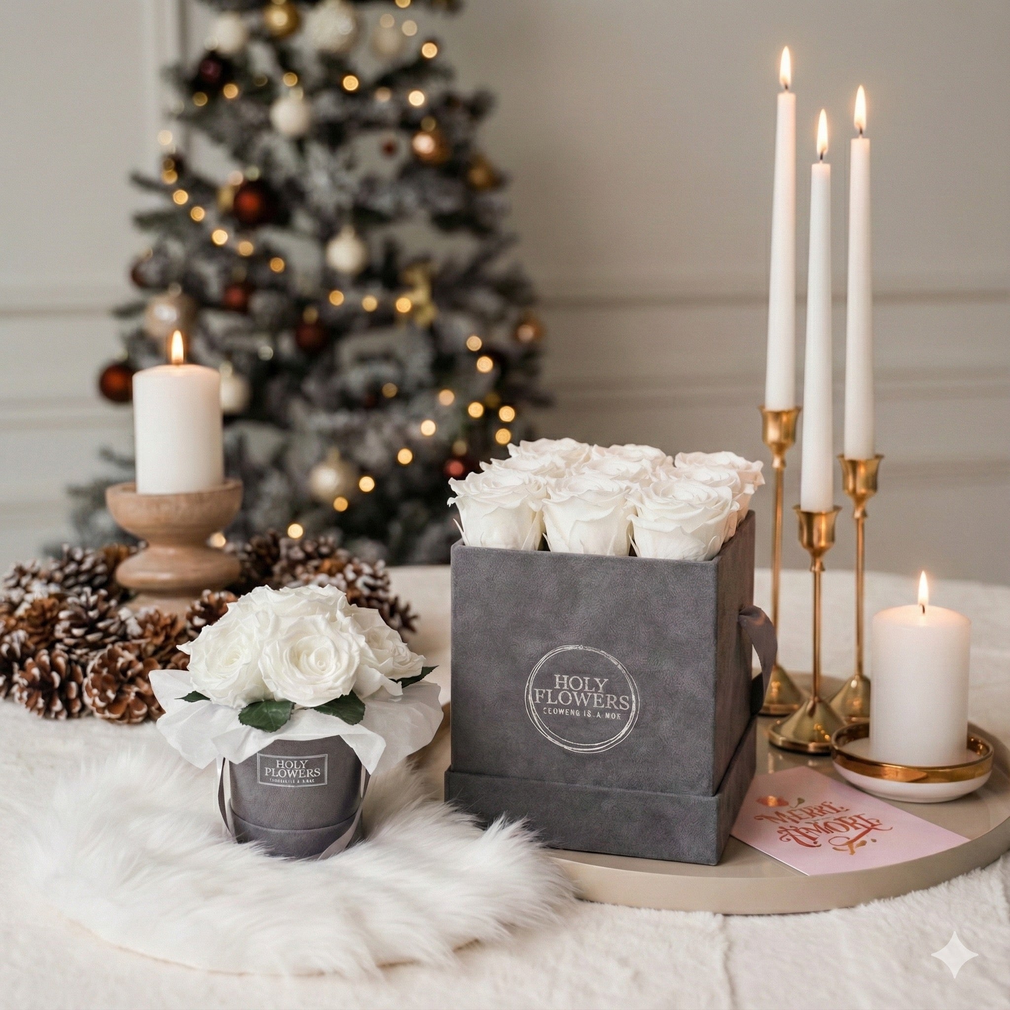 Infinity Rosen | Velvet Box eckig | S